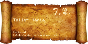 Teller Mária névjegykártya